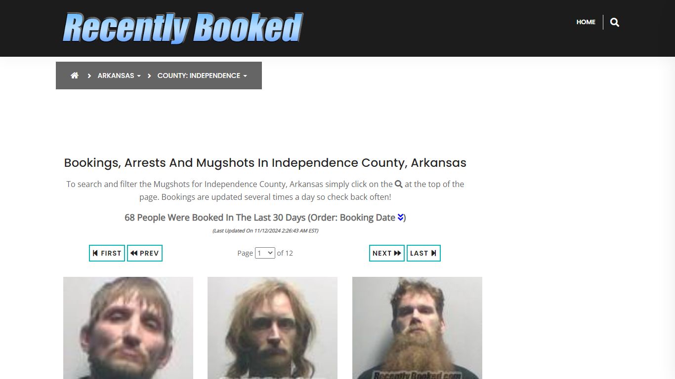 Bookings, Arrests and Mugshots in Independence County, Arkansas