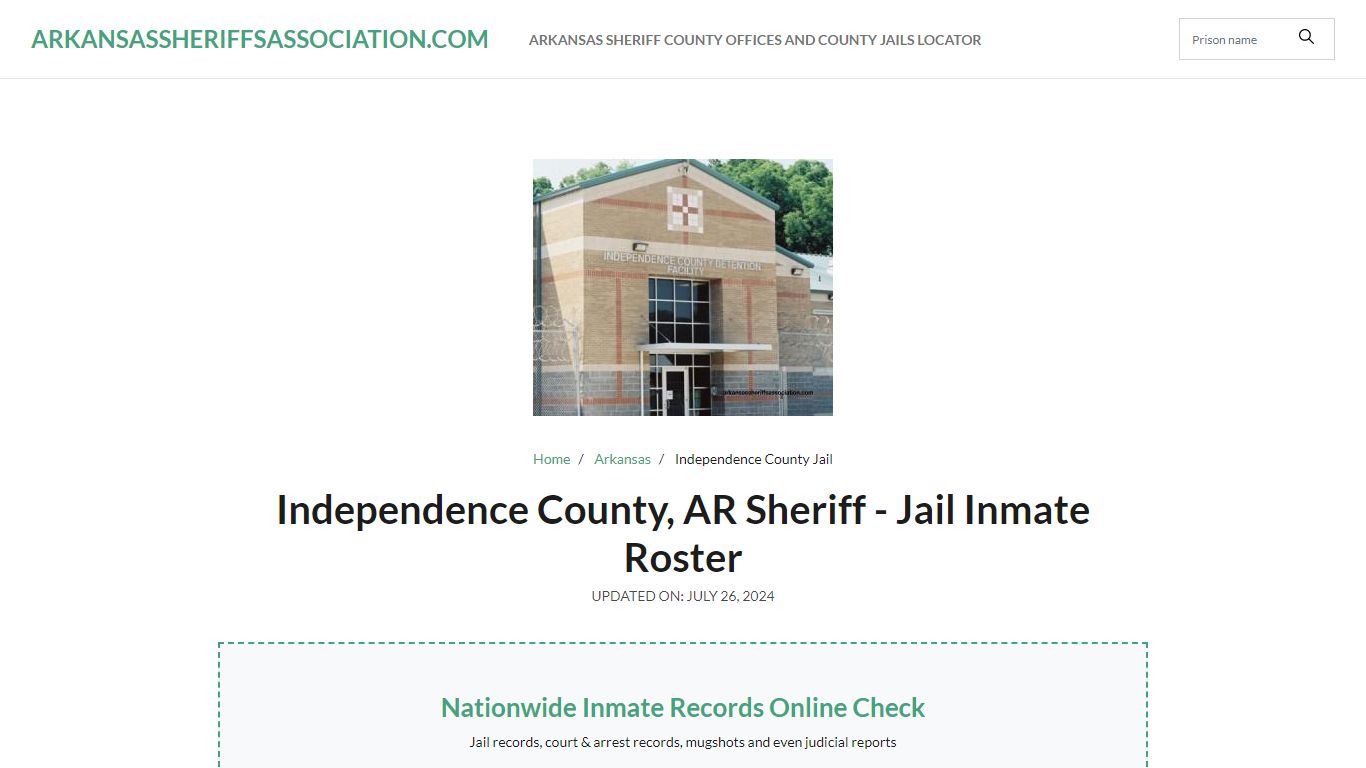 Independence County, AR Sheriff - Jail Inmate Roster